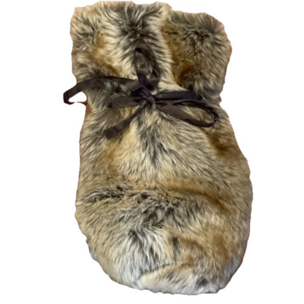 NEW Pottery Barn Faux Fur Wine Bags